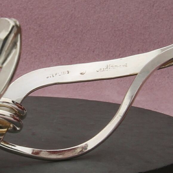 sterling silver vintage hammered wire wrapped cuff bracelet size 6.5in - Picture 3 of 3